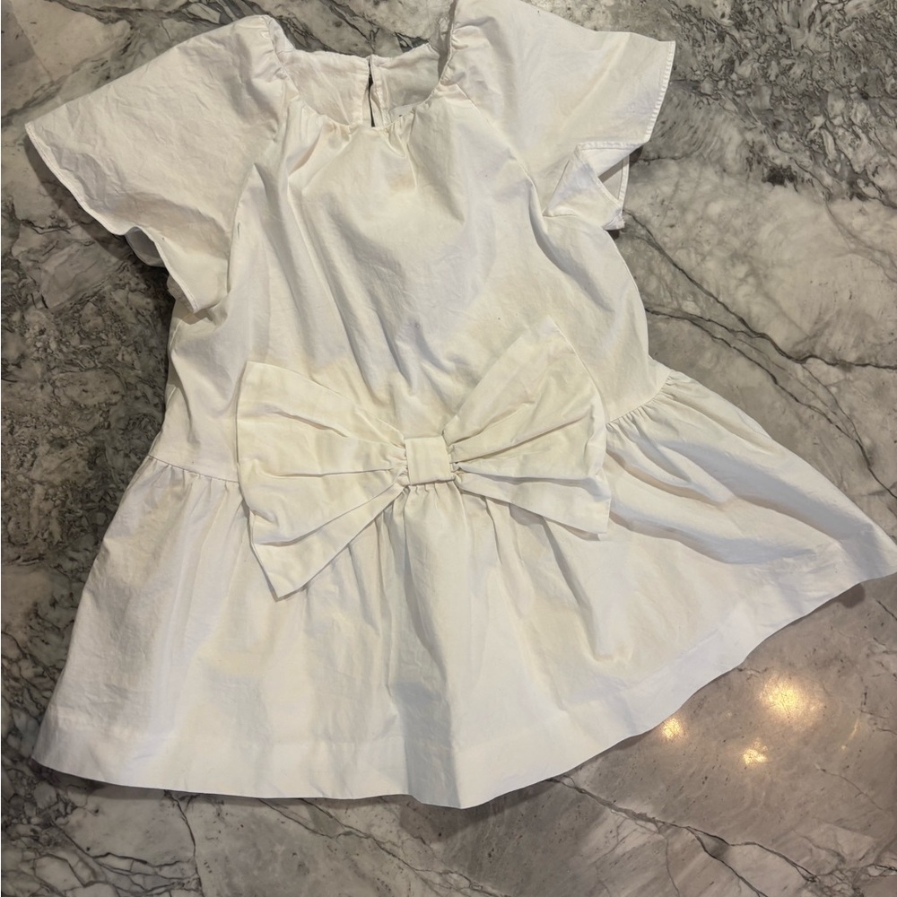Zara White Dress with Elegant Bow